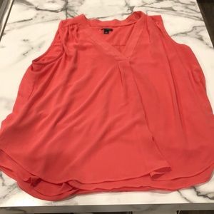 Ann Taylor Large Salmon Sleeveless Blouse